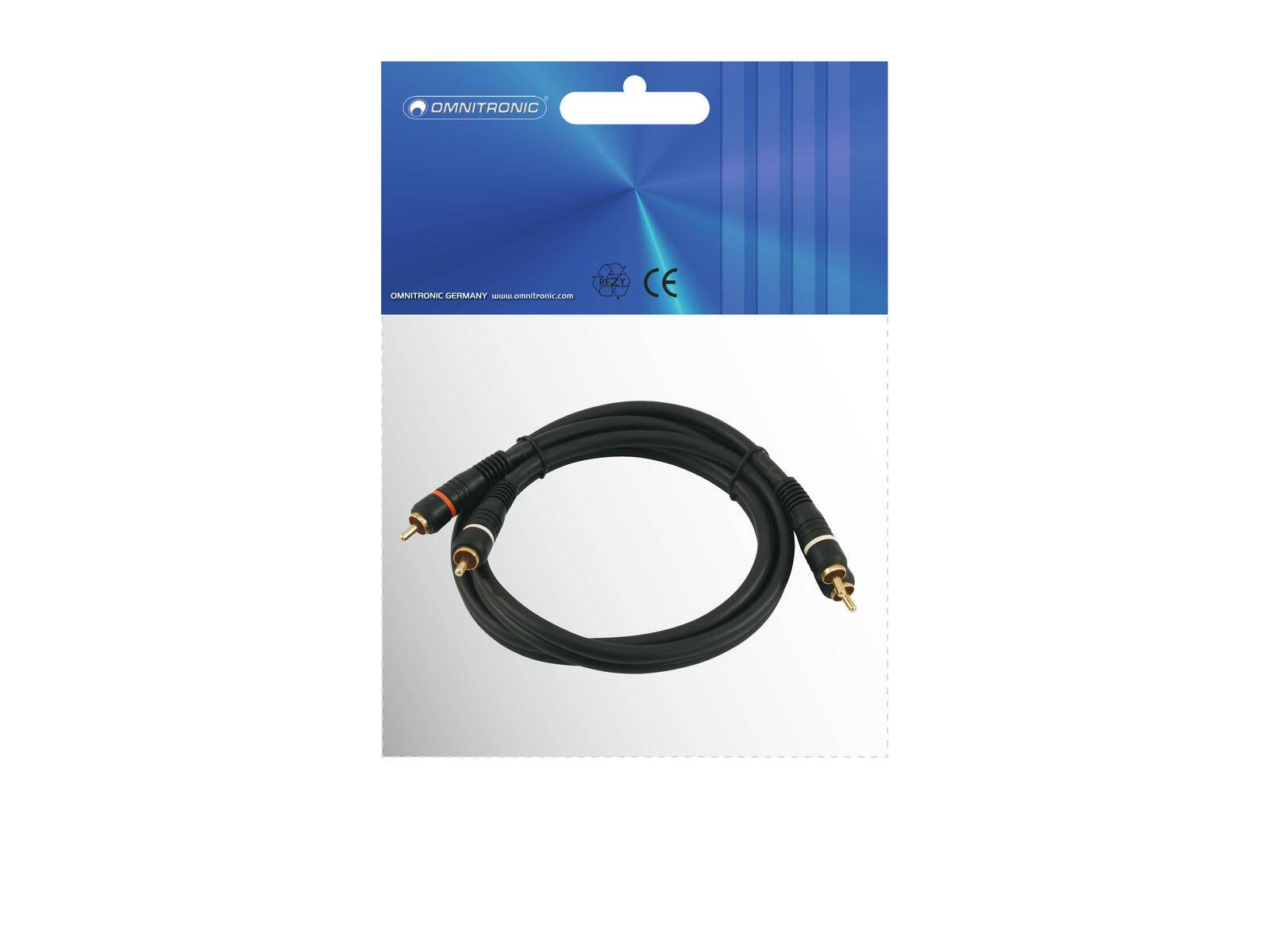 OMNITRONIC Cinch Kabel 2x2 1,5m