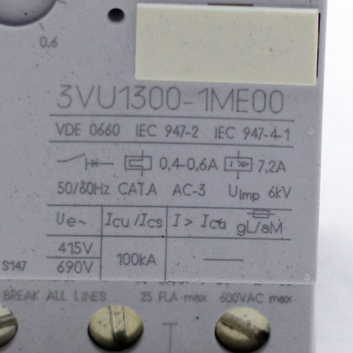 Siemens Motorschutzschalter (3VU1300-1ME00)