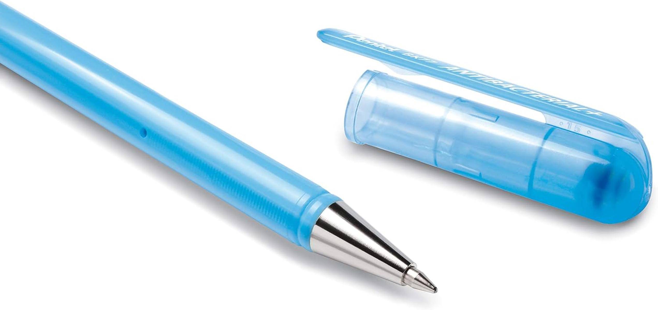 Pentel Superb Antibakterial BK77AB Kugelschreiber Blau Pg=12 Stück