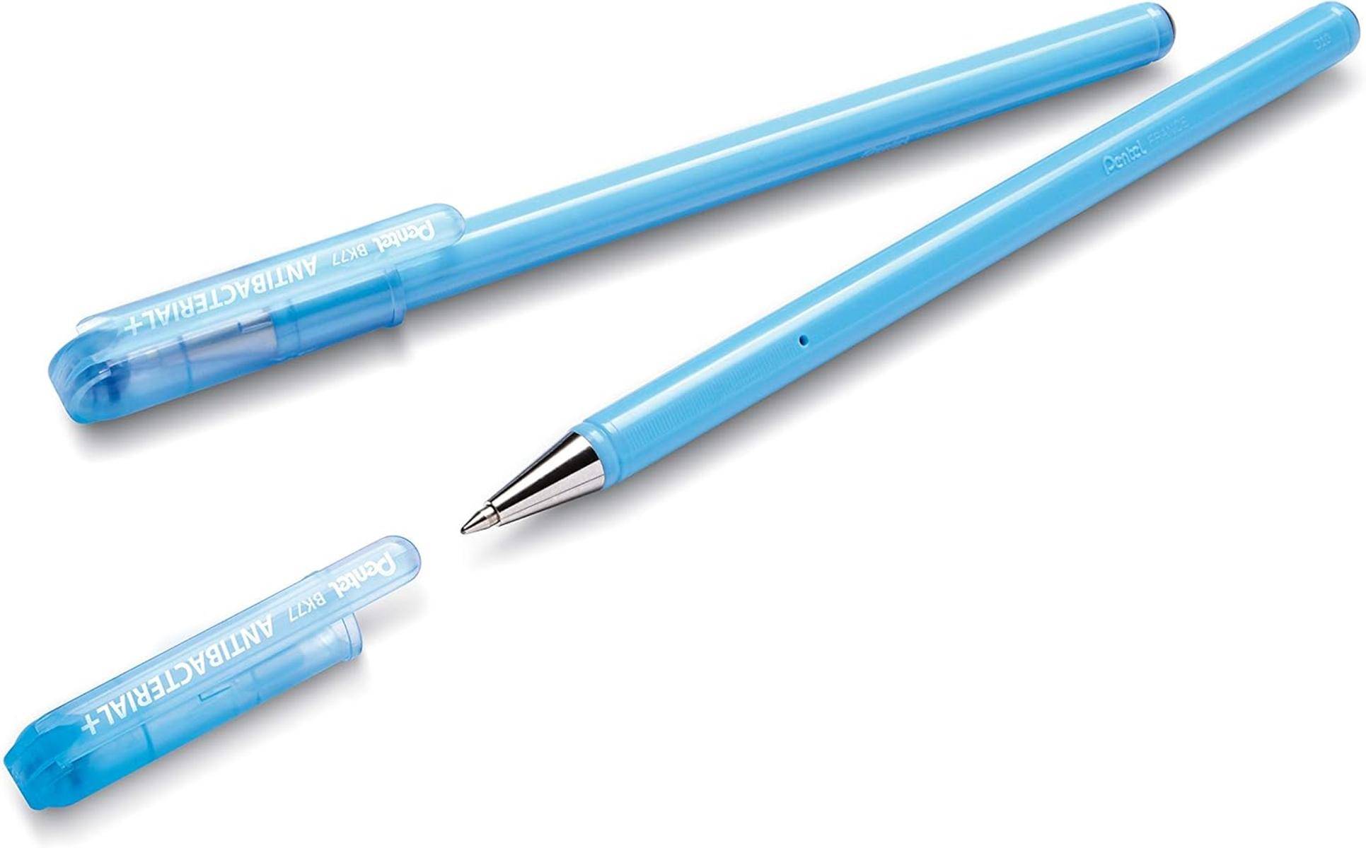 Pentel Superb Antibakterial BK77AB Kugelschreiber Blau Pg=12 Stück