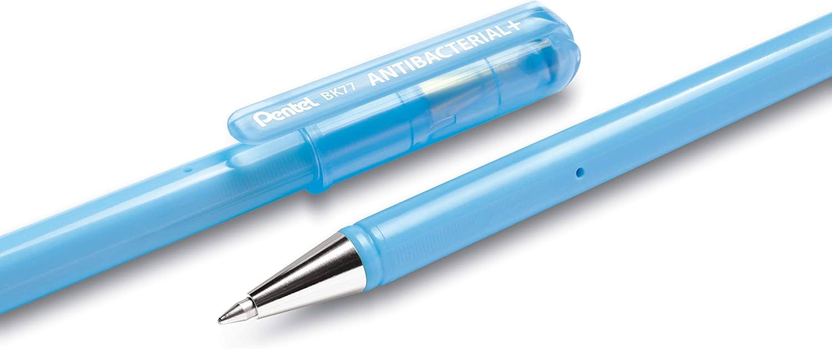 Pentel Superb Antibakterial BK77AB Kugelschreiber Blau Pg=12 Stück