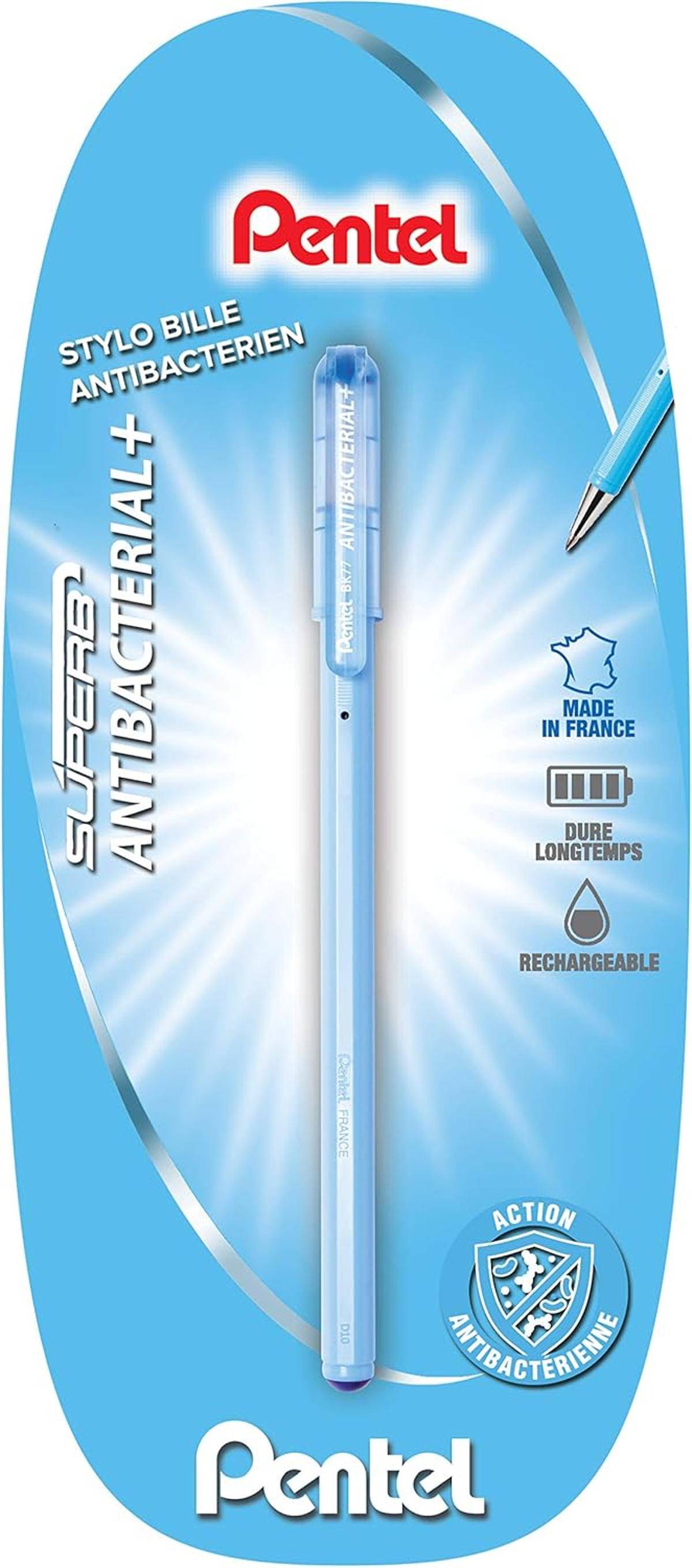 Pentel Superb BK77AB-C Antibakterieller Kugelschreiber, Blau, 1 Stück