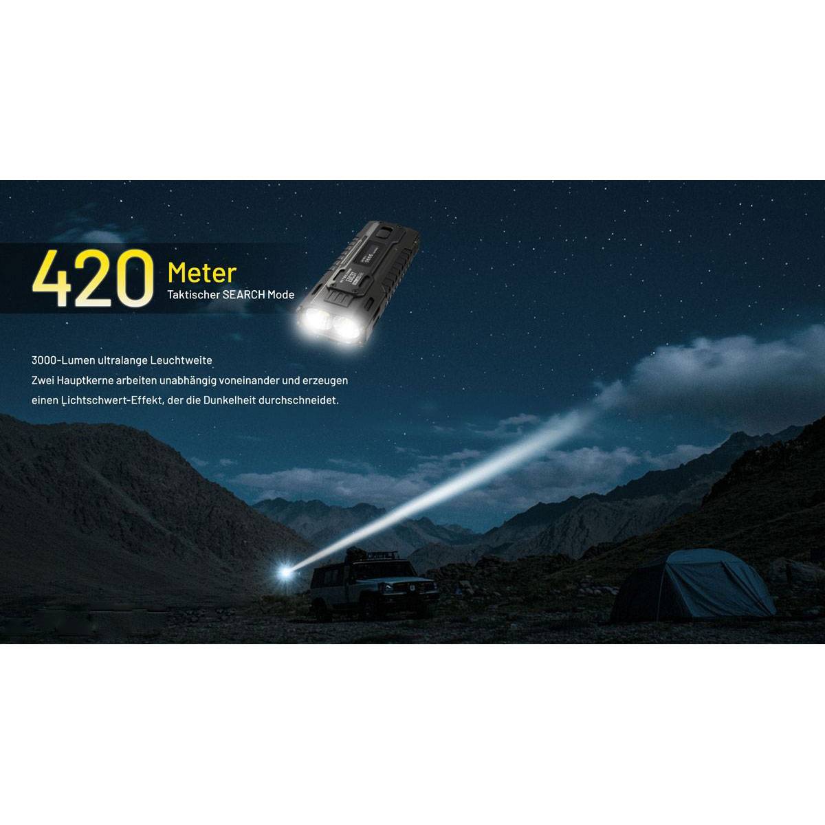 Nitecore EDC37 Taschenlampe 8000 Lumen - Schwarz