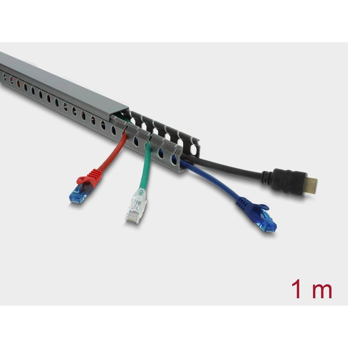 22028 - Delock Verdrahtungskanal 30 x 30 mm - Länge 1 m grau