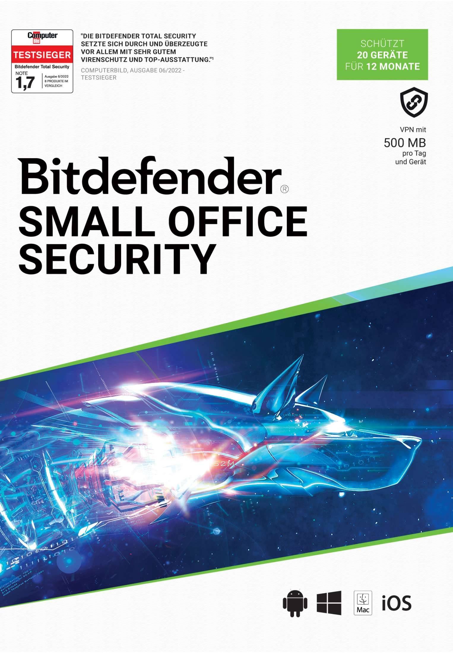 Bitdefender Small Office Security 20 Geräte / 12Mo DACH Multimedia-Technik Software