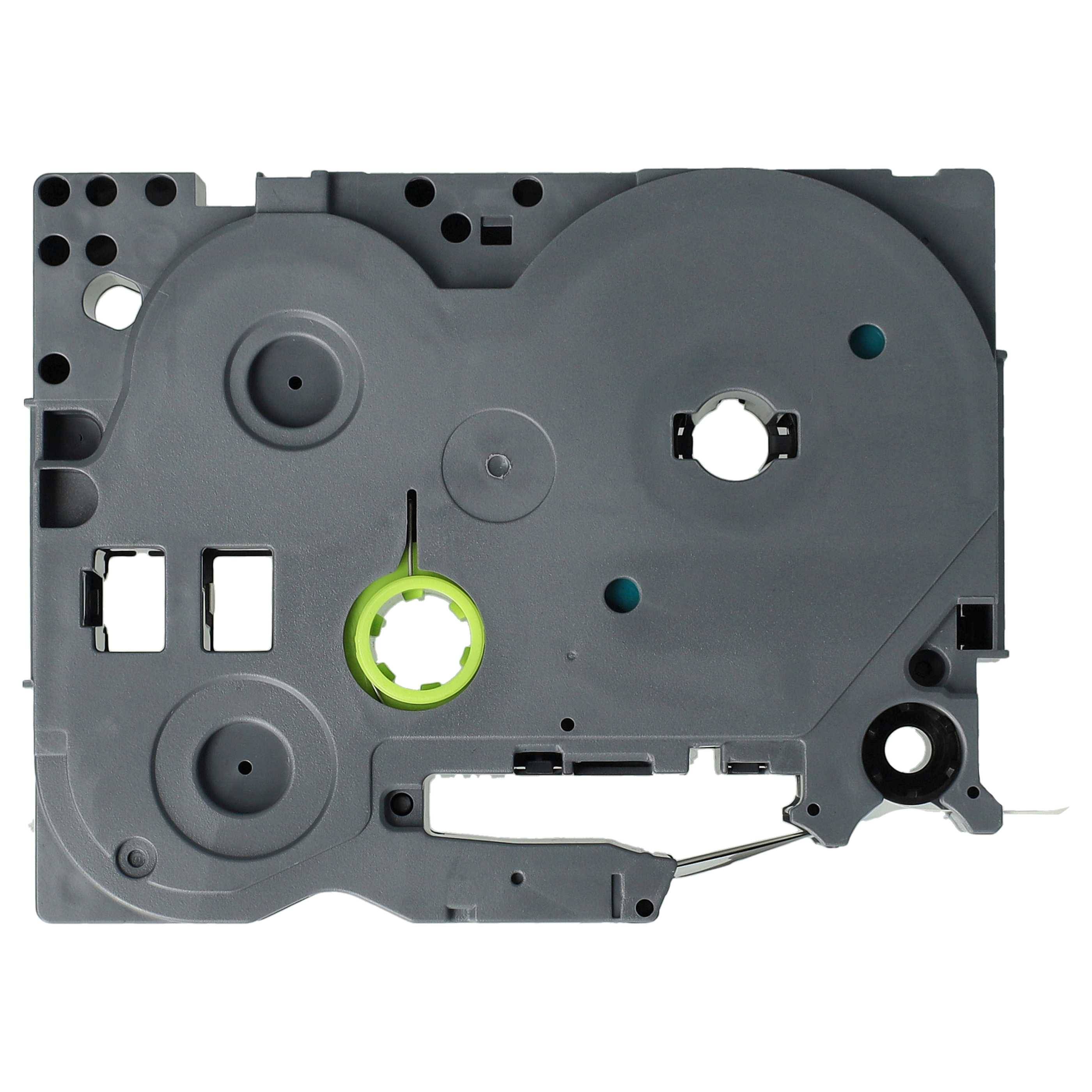 vhbw Schriftband-Kassette kompatibel mit Brother PT 7100VP, 7100, 7500 Etiketten-Drucker 8m x 12mm Schwarz auf Transparent, Extra Stark, Laminiert