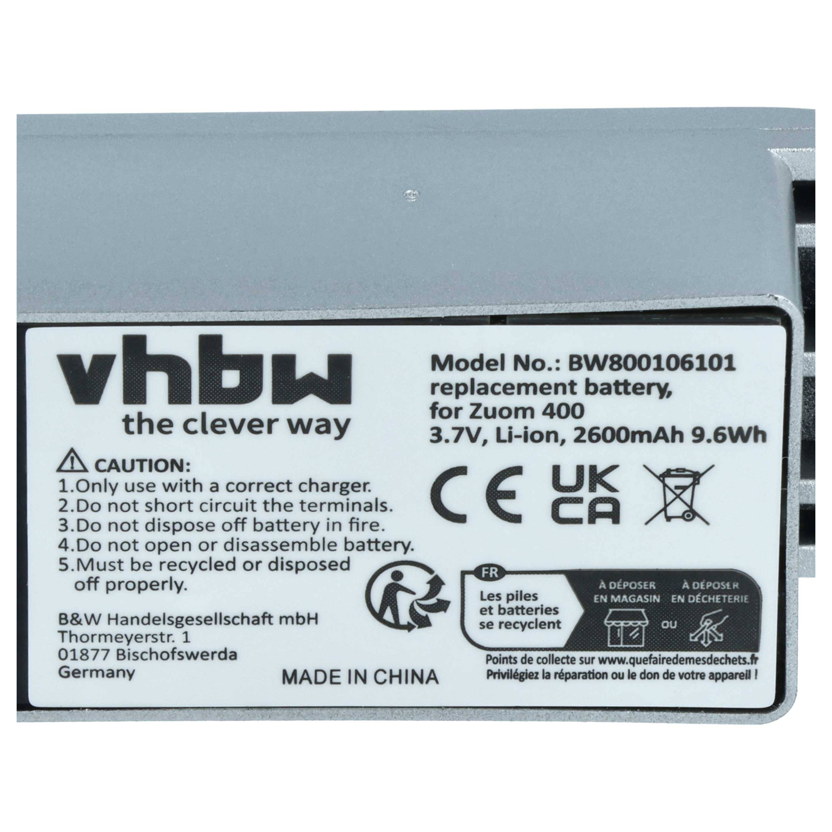 vhbw Akku Ersatz für Garmin 010-10863-00, 011-01451-00 für GPS Navigation Navi (2600 mAh, 3,7 V, Li-Ion)