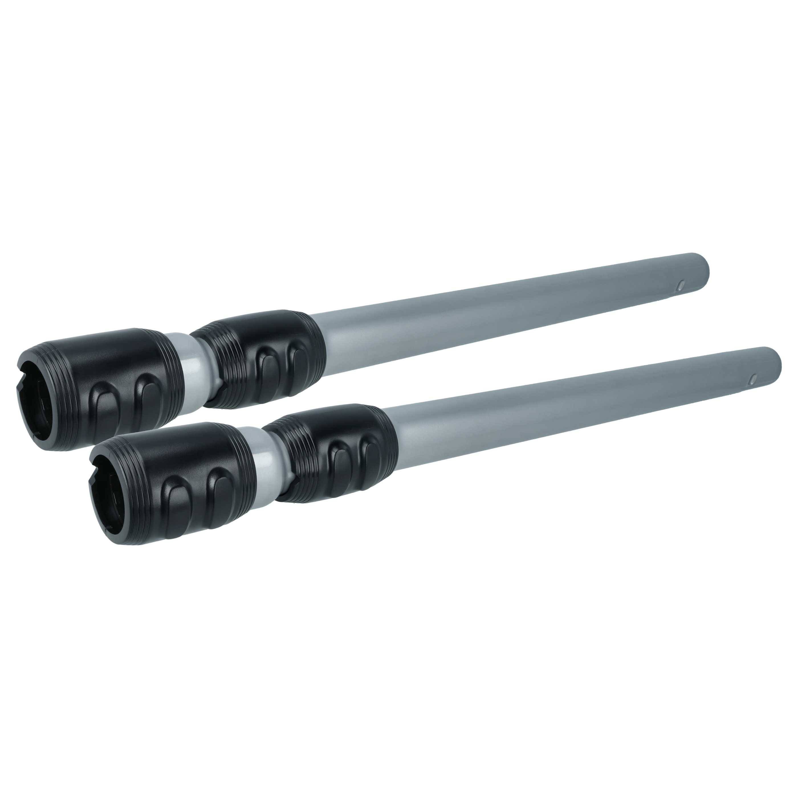 vhbw 2x Staubsaugerohr kompatibel mit Philips PowerPro Ultimate FC9912 | FC9919/09 Staubsauger - 35 mm Anschluss, 56 - 86,5 cm lang Schwarz Silber