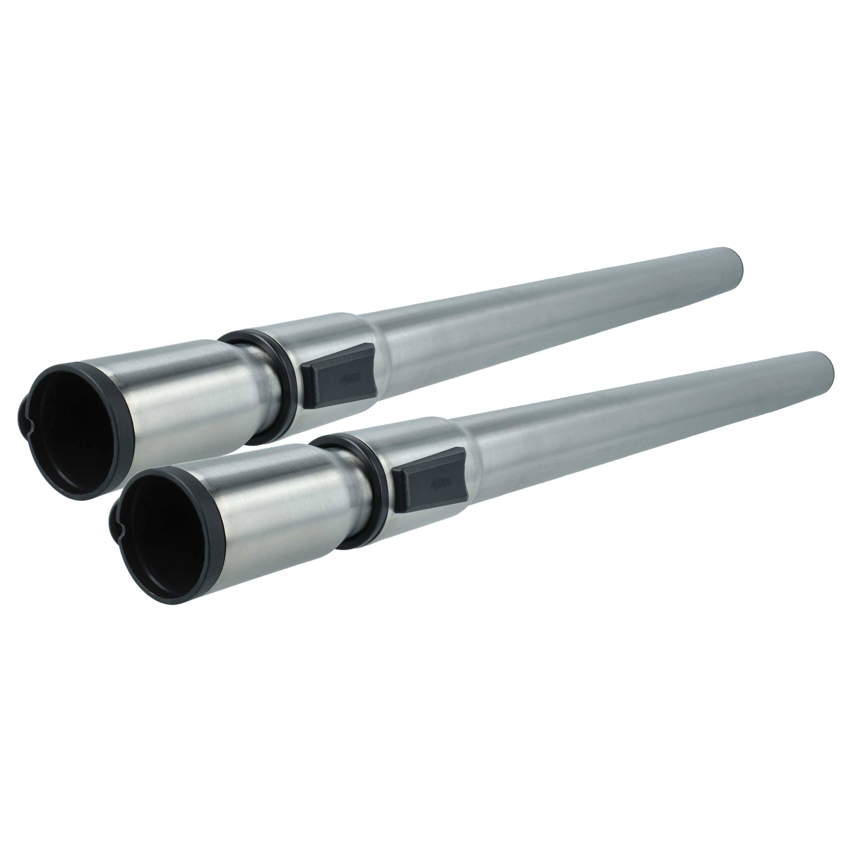 vhbw 2x Staubsaugerohr kompatibel mit Miele S716-1 | S718, S715-1, S715, S716, S717 Staubsauger - 35 mm Anschluss, 60 - 100 cm lang Schwarz Silber