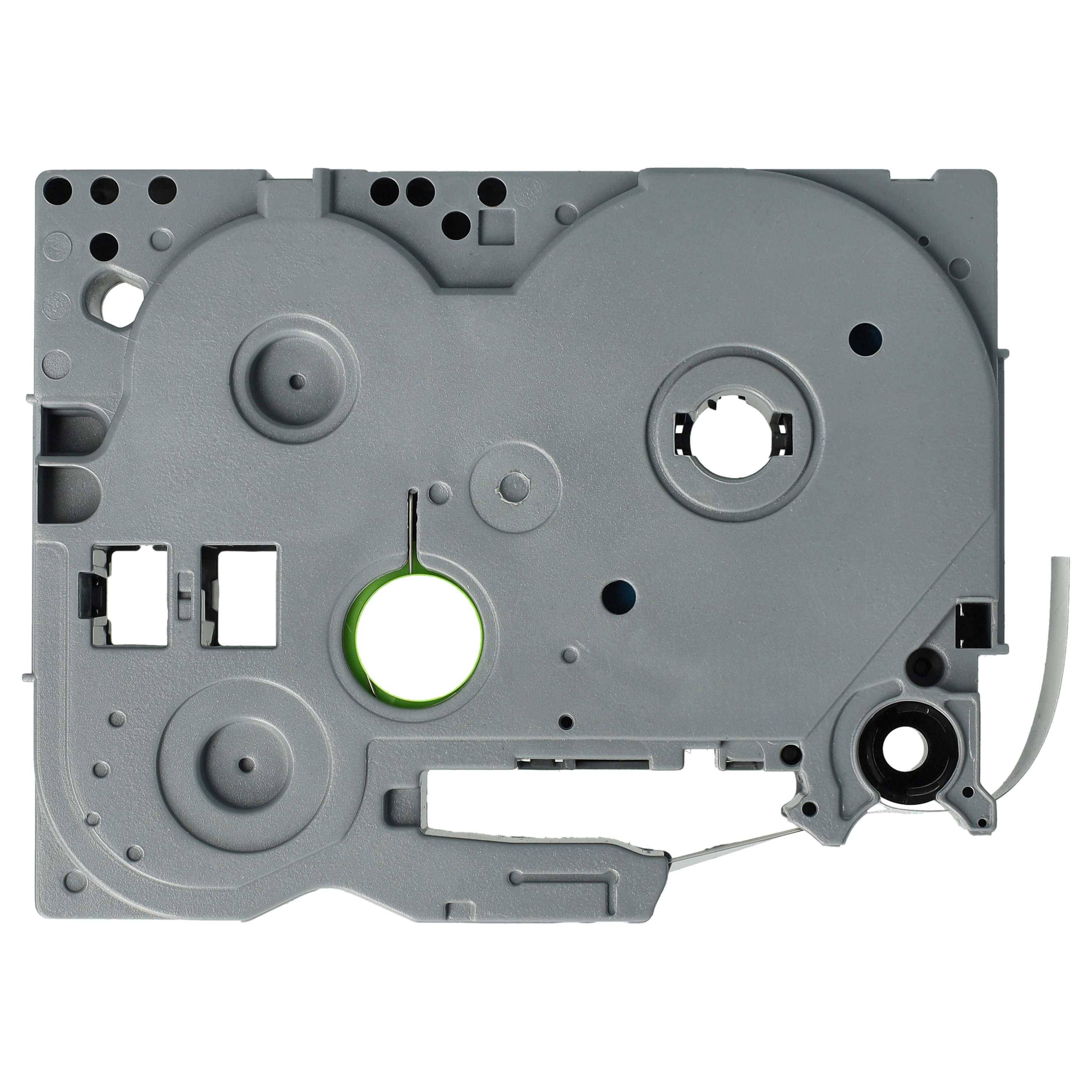 vhbw Schriftband-Kassette kompatibel mit Brother PT D800W, E100, E100VP Etiketten-Drucker 8m x 9mm Schwarz auf Matt-Silber, Extra Stark, Laminiert