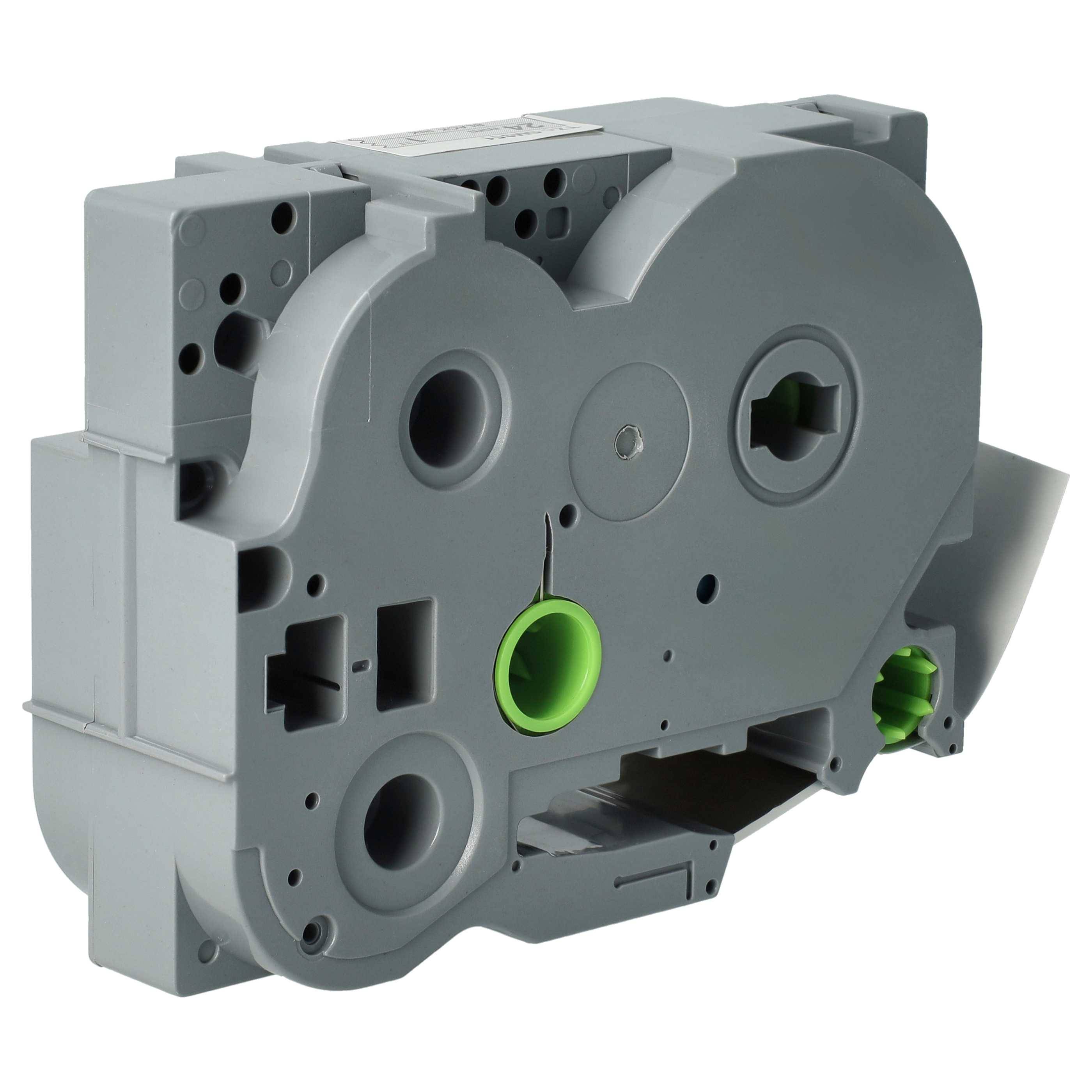 vhbw Schriftband-Kassette kompatibel mit Brother PT E550W, E550WVP, E800W Etiketten-Drucker 8m x 24mm Schwarz auf Matt-Silber, Extra Stark