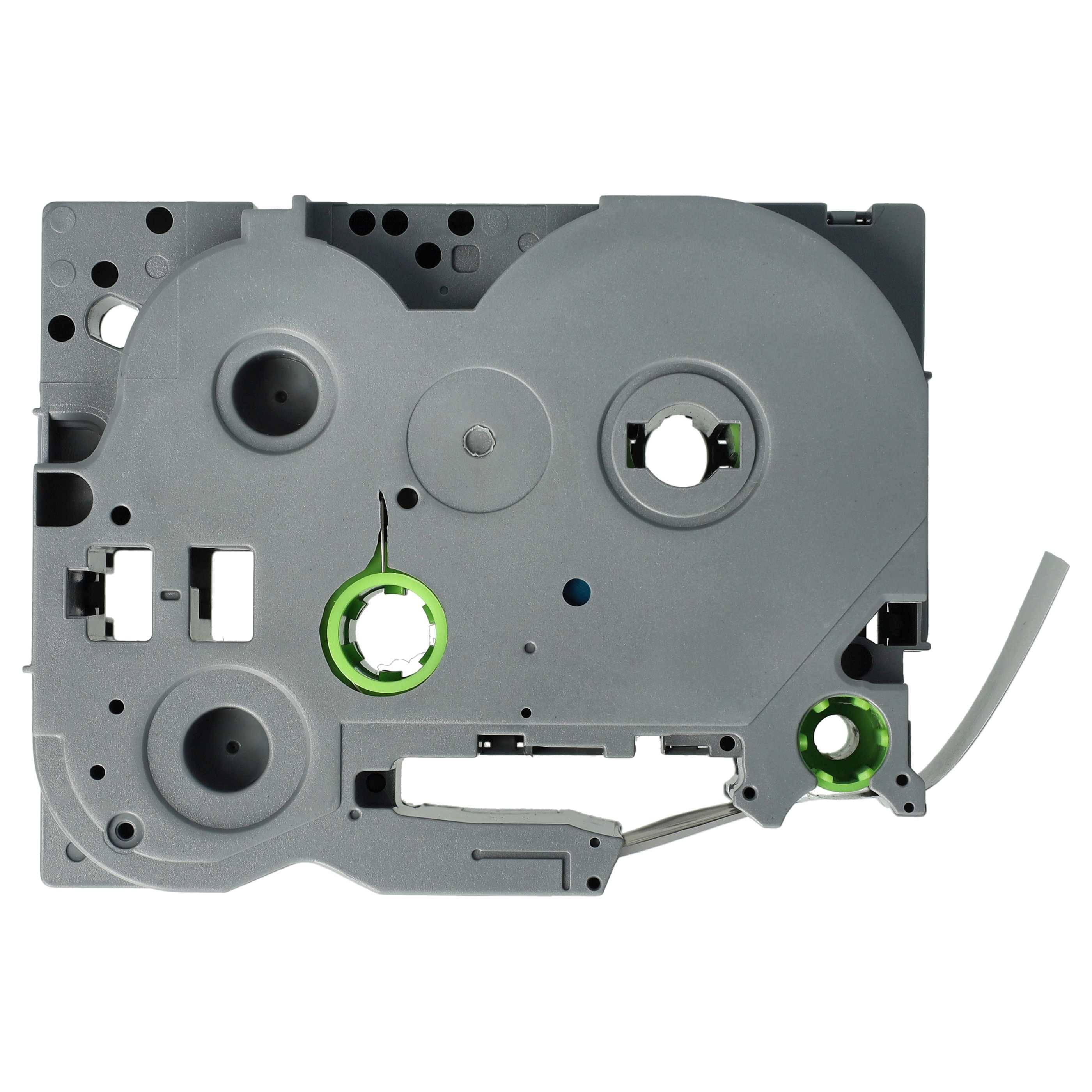 vhbw Schriftband-Kassette kompatibel mit Brother PT E550W, E550WVP, E800W Etiketten-Drucker 8m x 24mm Schwarz auf Matt-Silber, Extra Stark