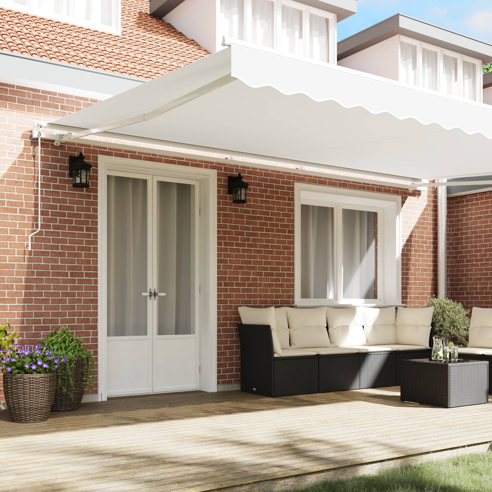 vidaXL Automatische einziehbare Markise Weiß 500x350 cm