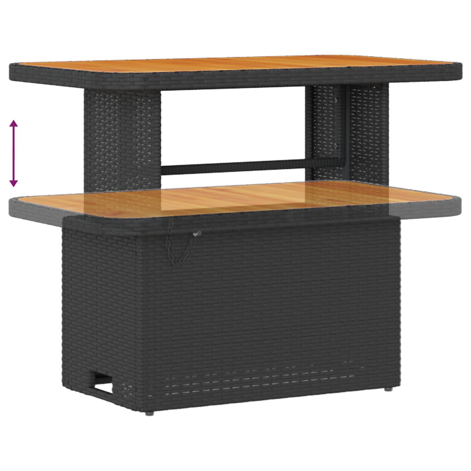vidaXL 12-teiliges Garten Sofaset mit Kissen Schwarz Poly Rattan Akazie
