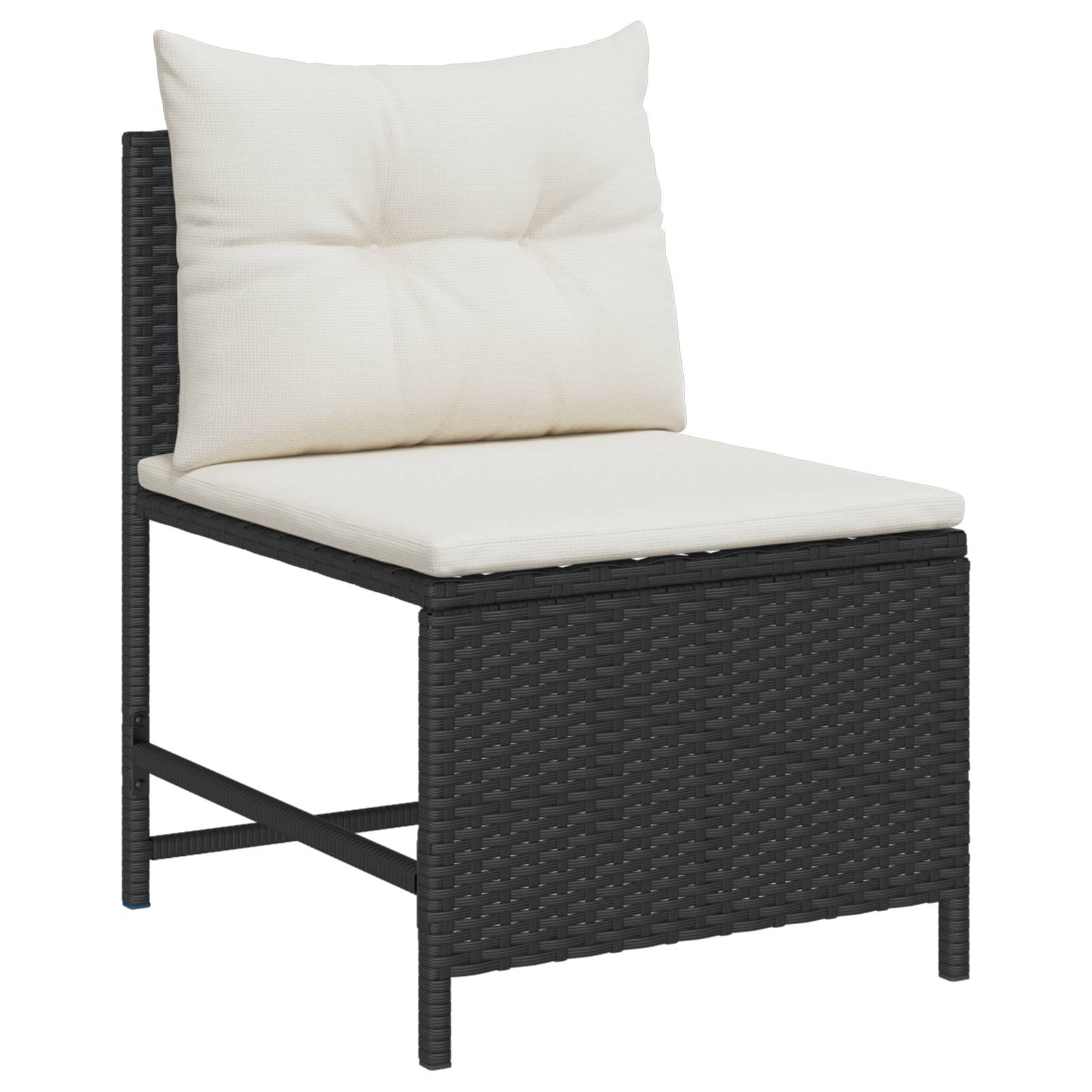 vidaXL Garten-Sofa-Set Schwarz Synthetisches Rattan Mittel