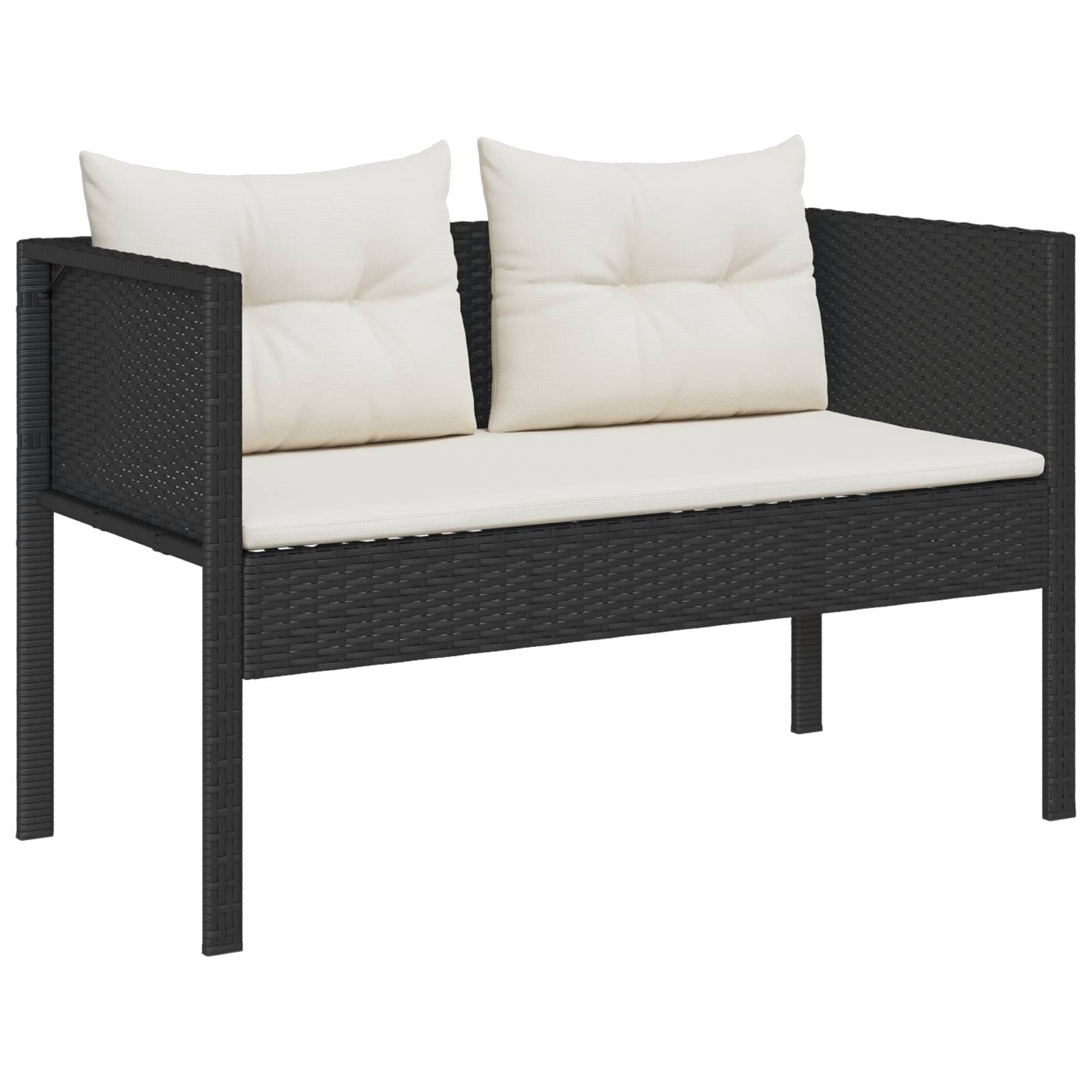 vidaXL Garten-Sofa-Set Schwarz Synthetisches Rattan Mittel