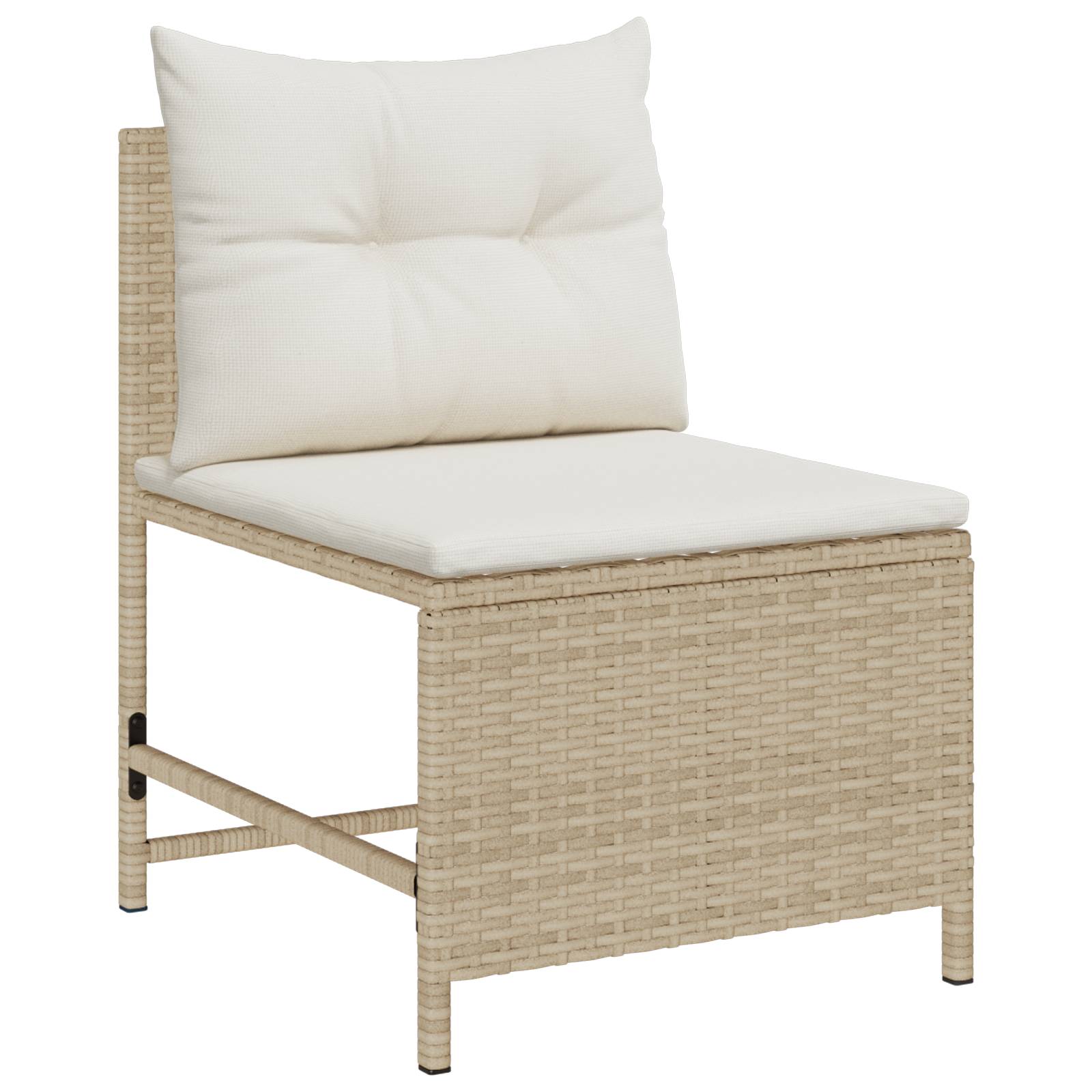 vidaXL Outdoor Sofa Set Beige und Creme Rattan und Stoff Mittel