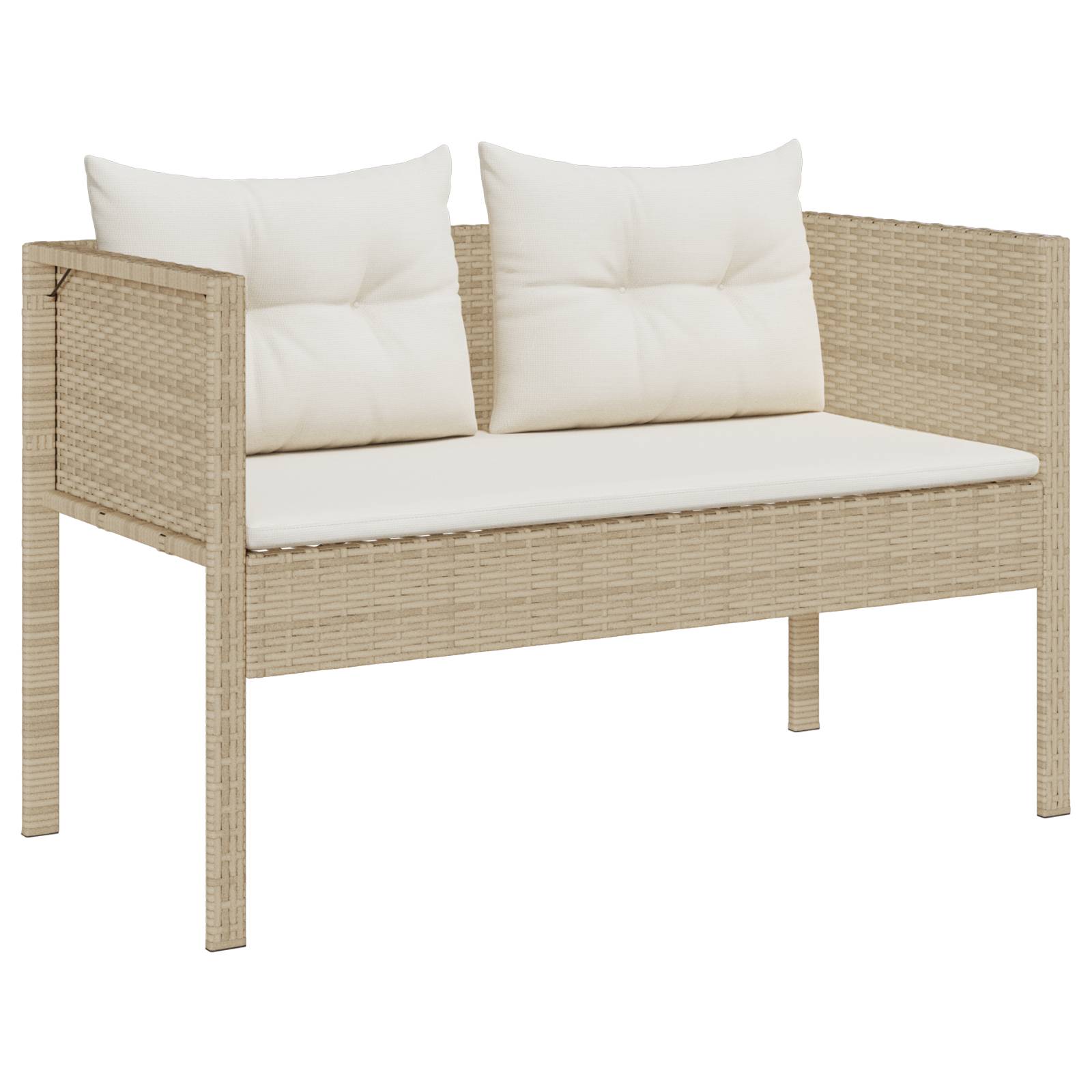 vidaXL Outdoor Sofa Set Beige und Creme Rattan und Stoff Mittel