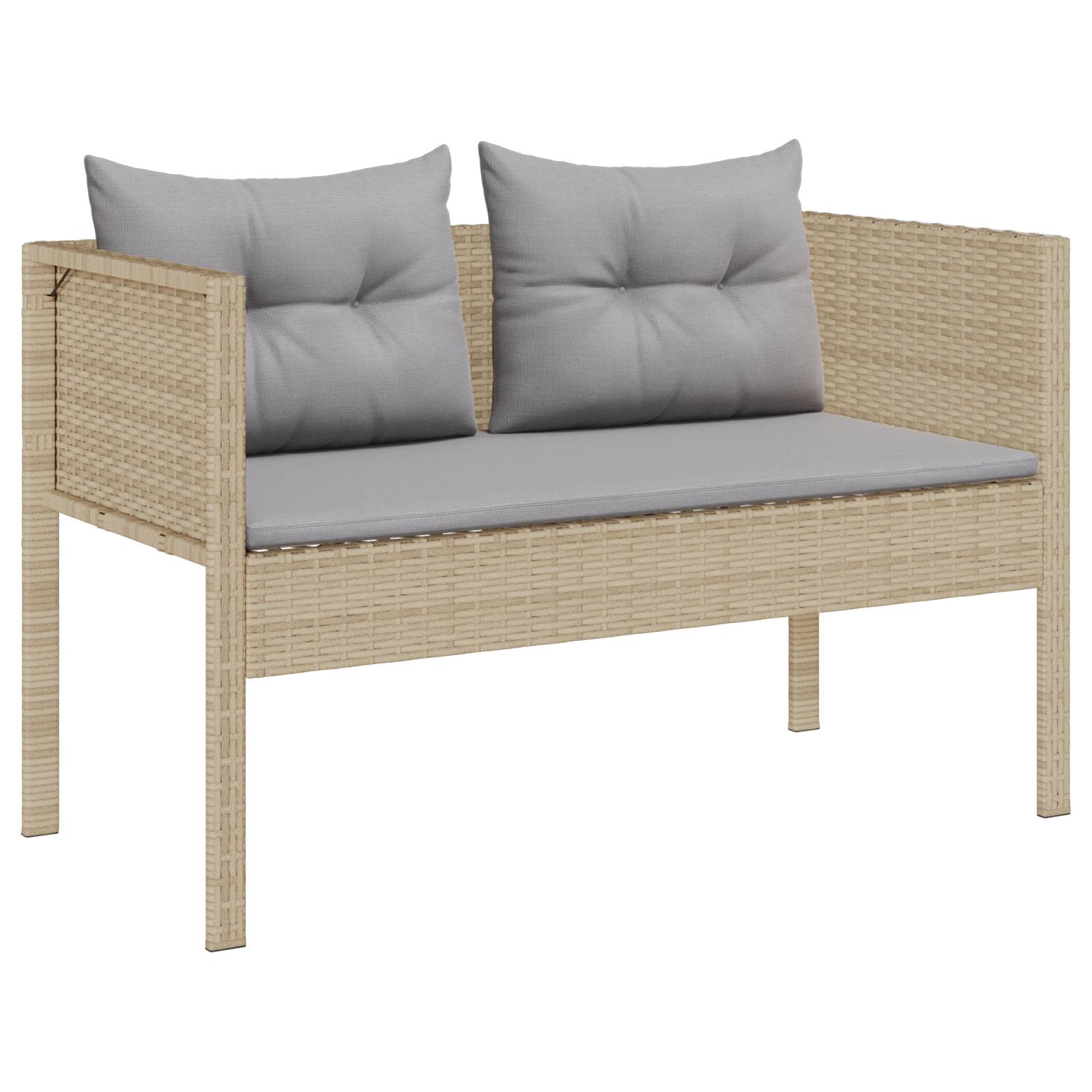 vidaXL Garten-Sofaset Beige und Hellgrau Rattan, Stoff Standard