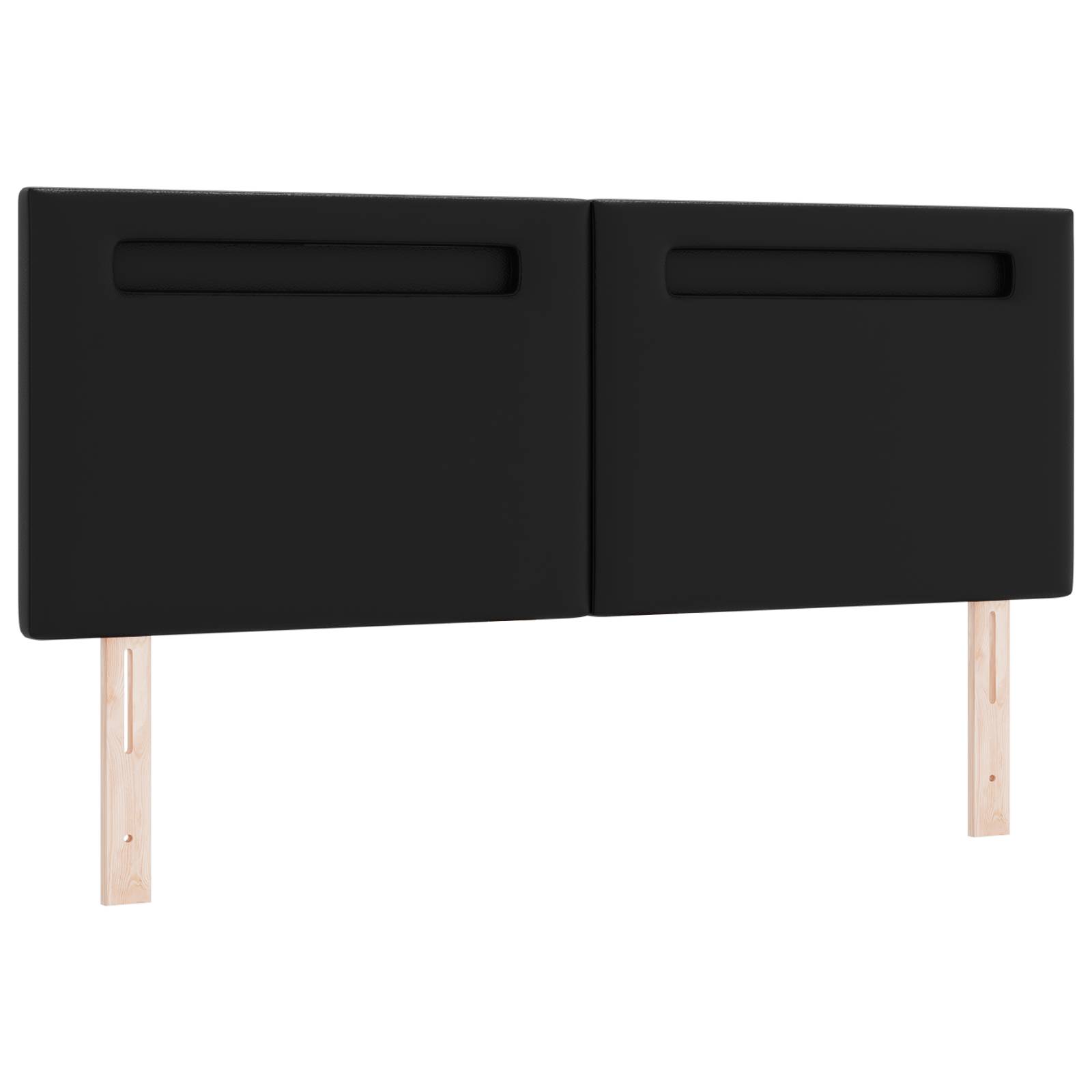 vidaXL Kopfteil Einfarbig Schwarz 160 cm Kunstleder