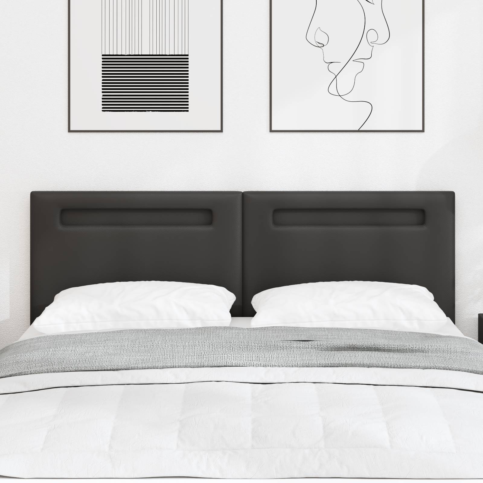 vidaXL Kopfteil Einfarbig Schwarz 160 cm Kunstleder