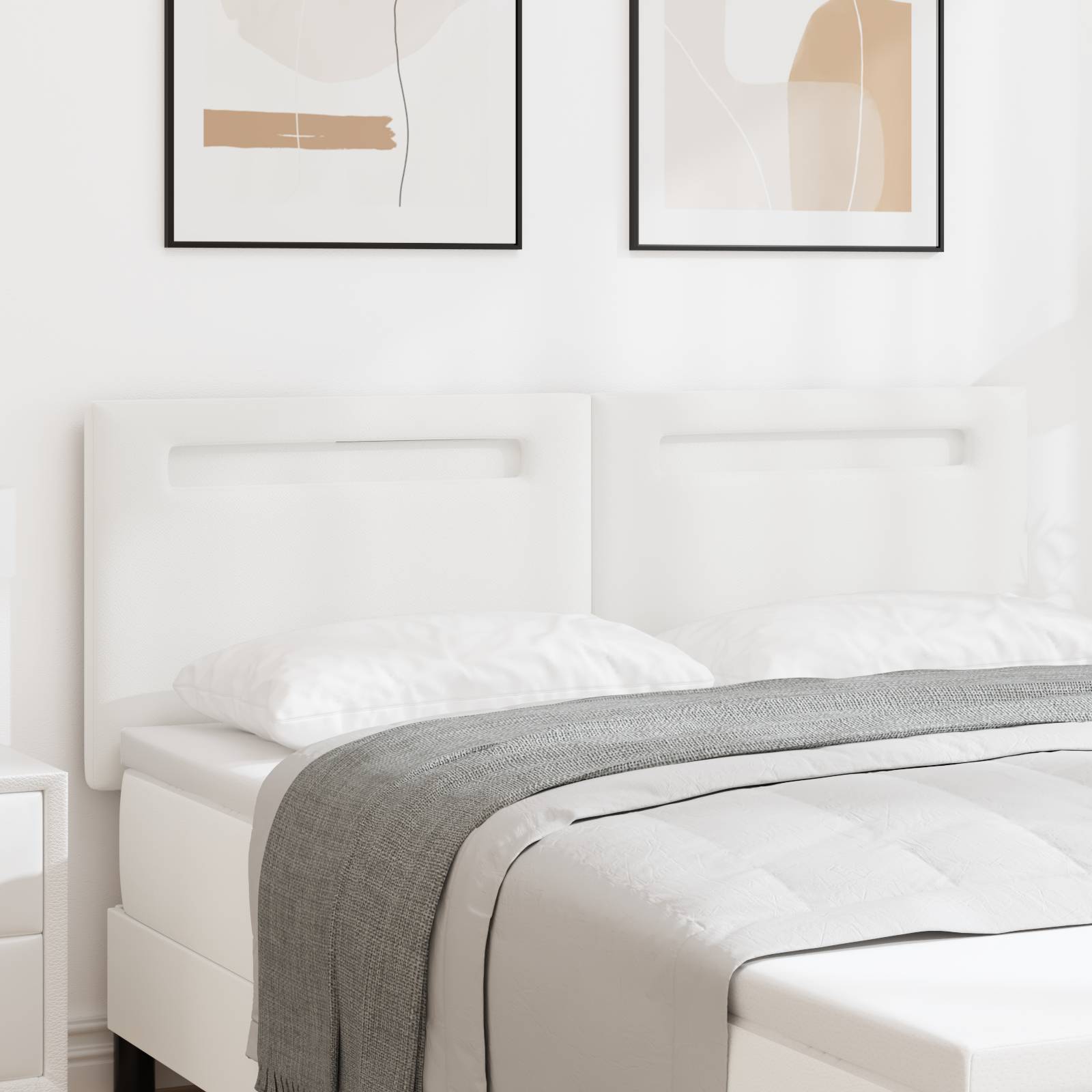 vidaXL Kopfteil Einfarbig Weiß 160 cm Kunstleder