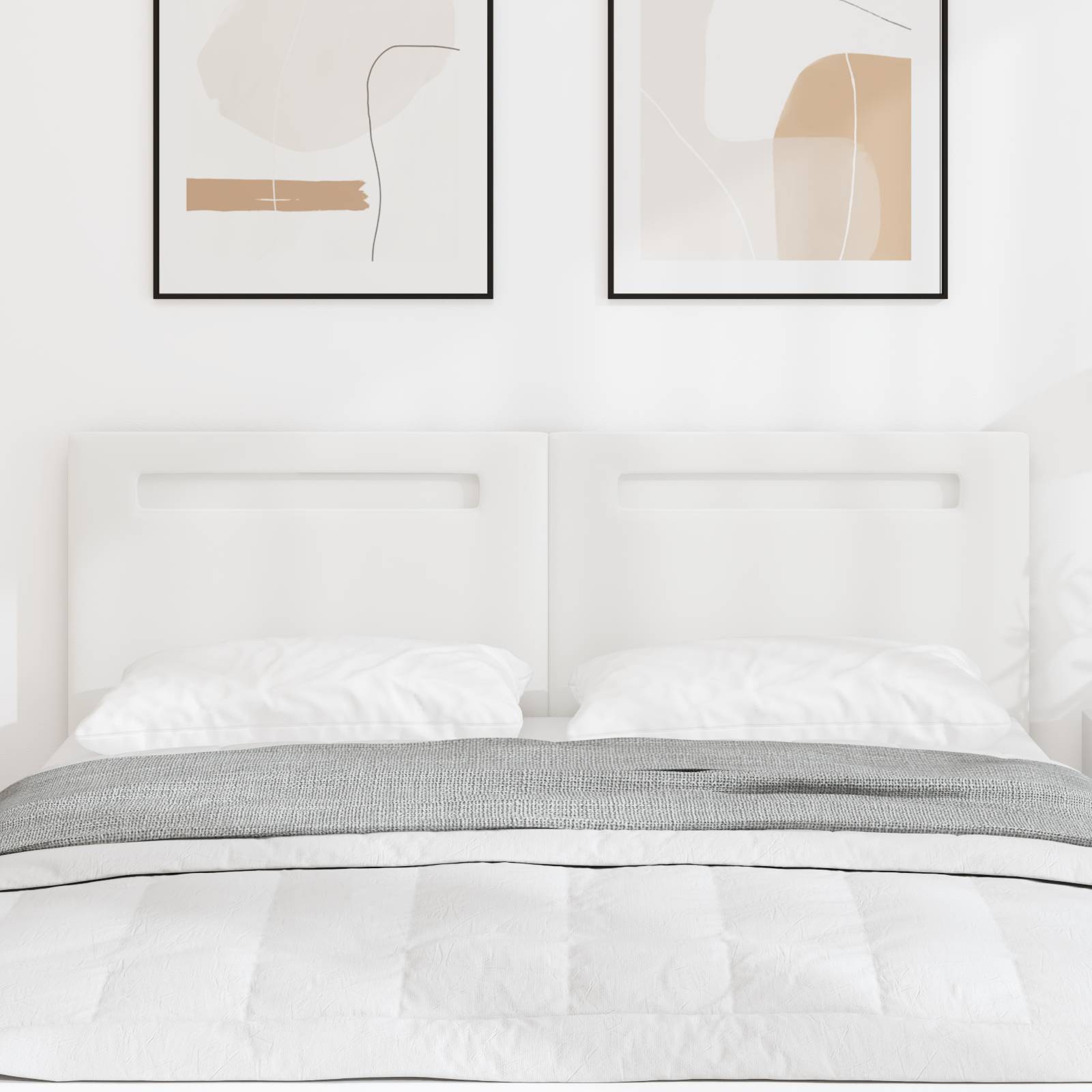 vidaXL Kopfteil Einfarbig Weiß 160 cm Kunstleder