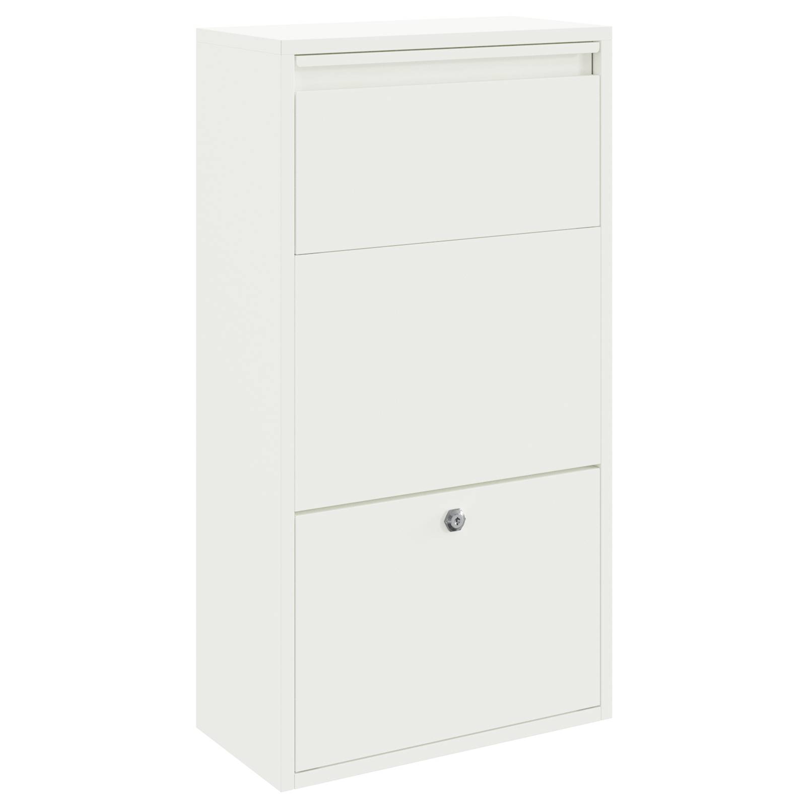 vidaXL Paketbox Weiß 44x22x82 cm Stahl