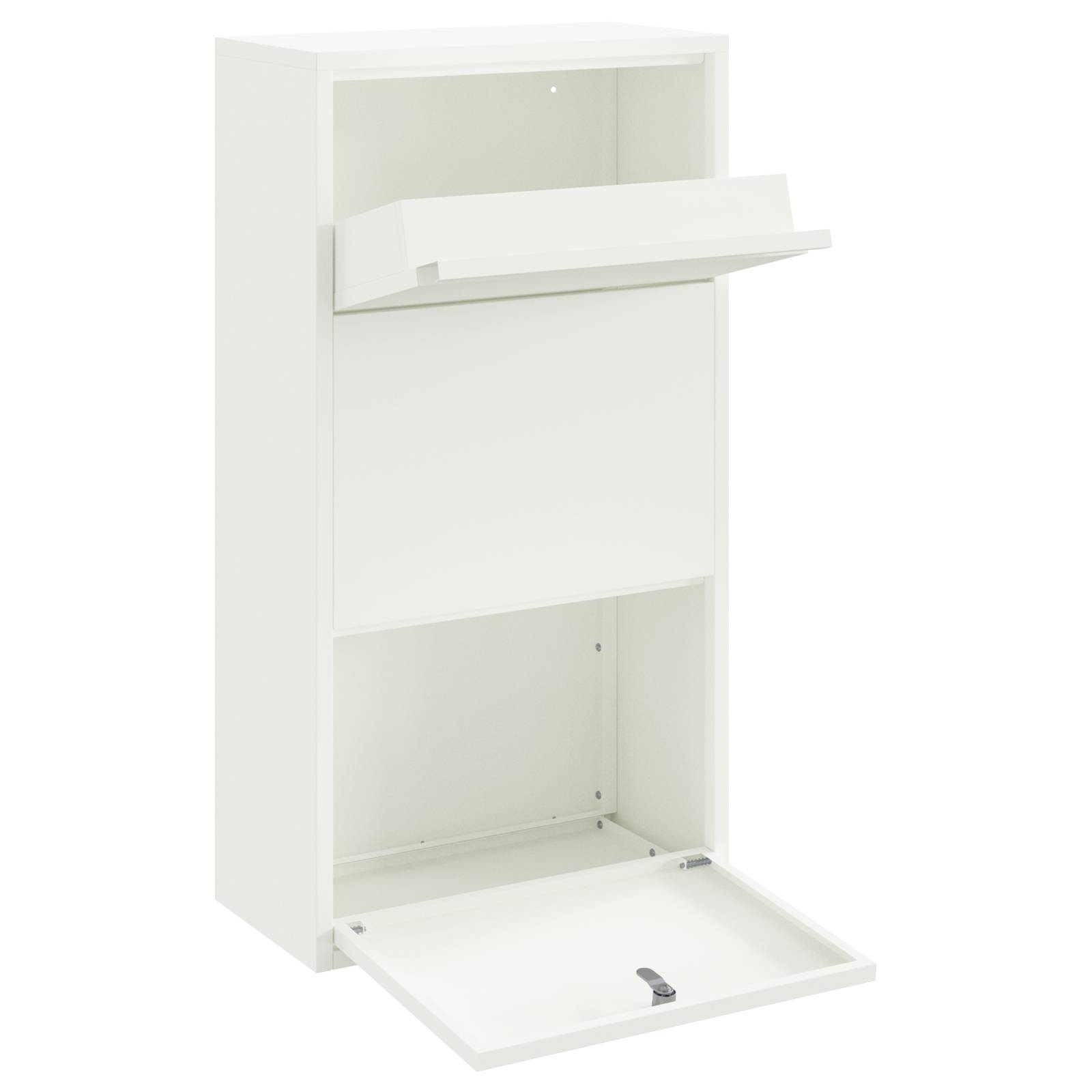 vidaXL Paketbox Weiß 44x22x82 cm Stahl