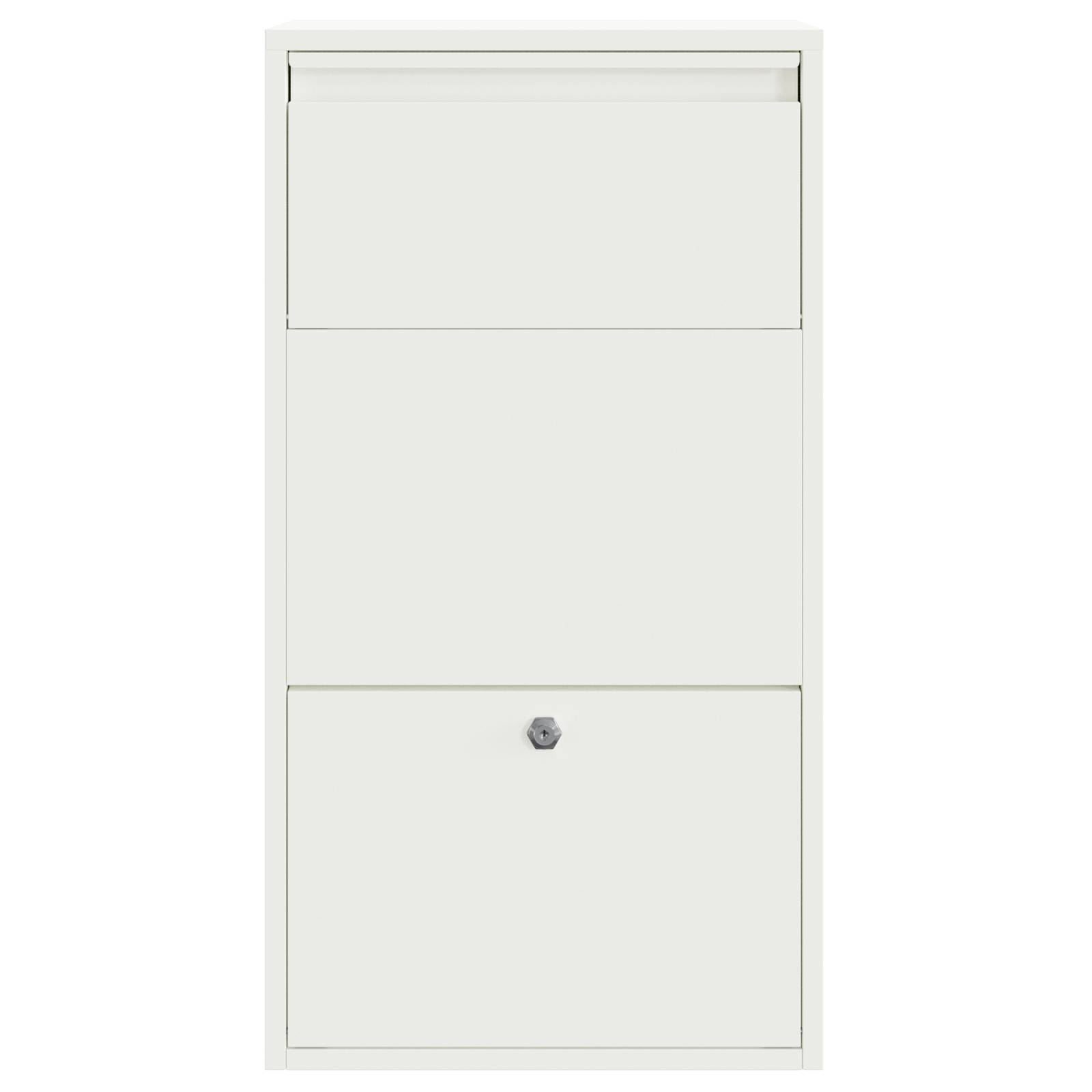 vidaXL Paketbox Weiß 44x22x82 cm Stahl