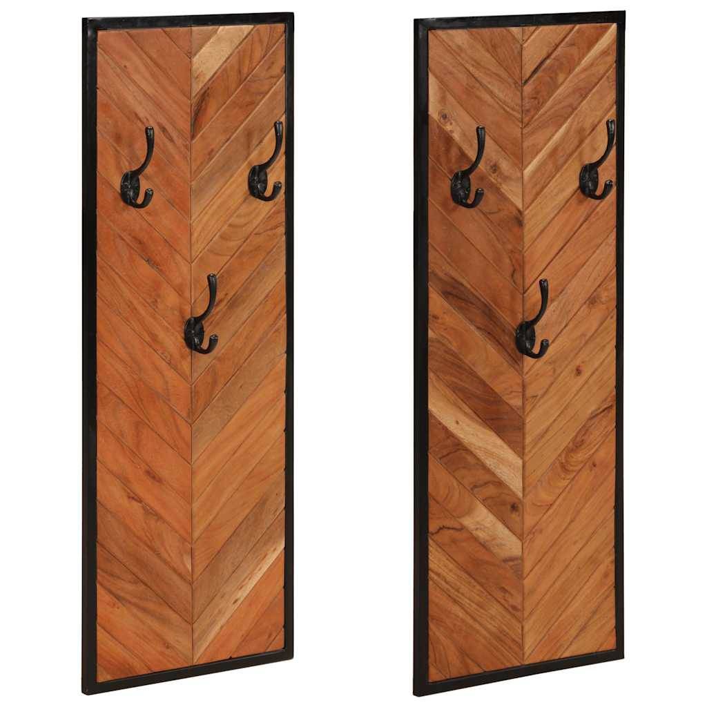 vidaXL Wandgarderobe 2 Stk. 35x1x90 cm Massivholz Akazie