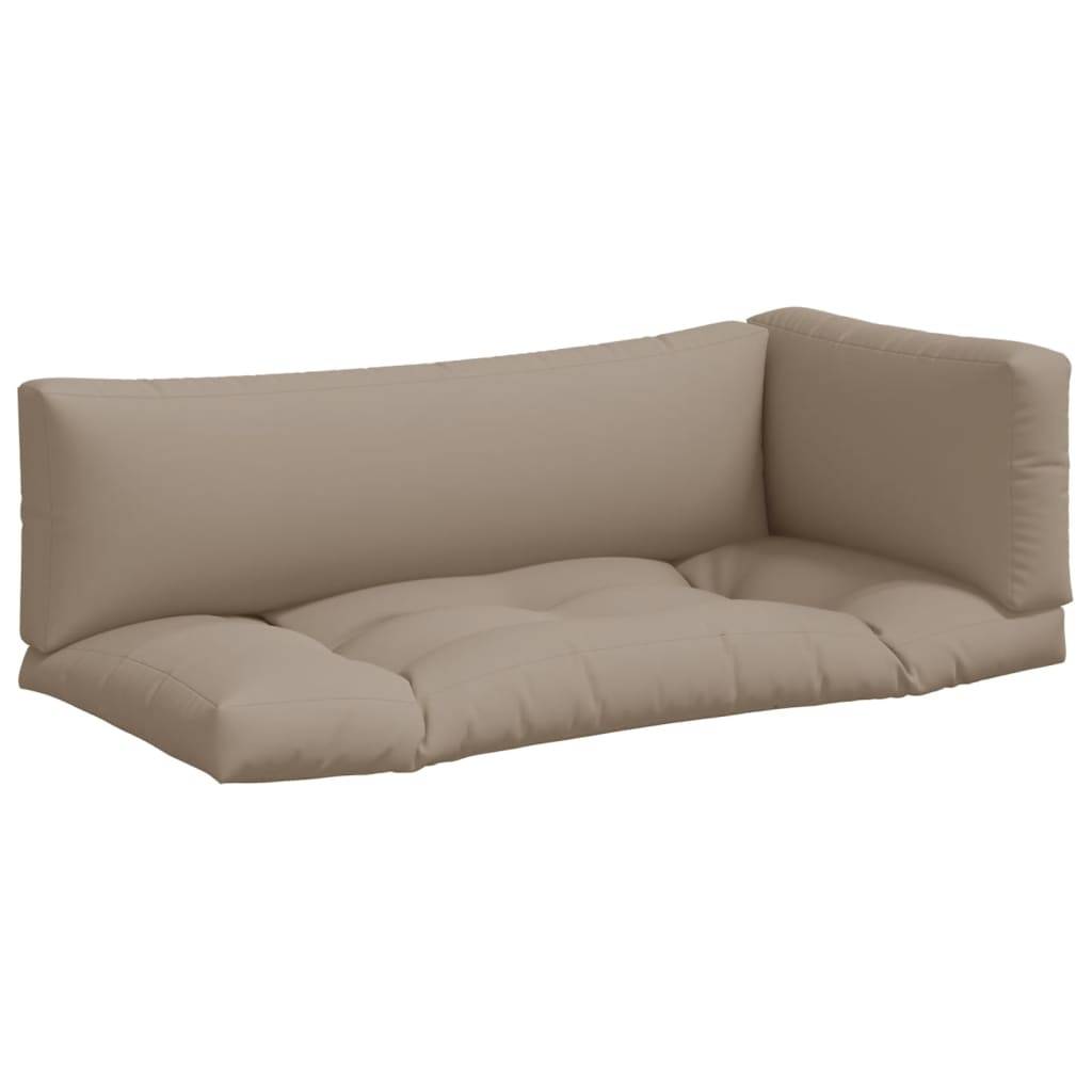 vidaXL Palettenkissen 3-tlg. Taupe Stoff