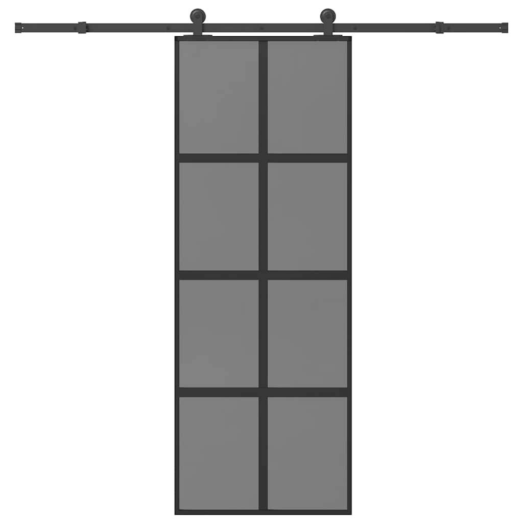 vidaXL Schiebetür mit Beschlag 76x205 cm Hartglas & Aluminium
