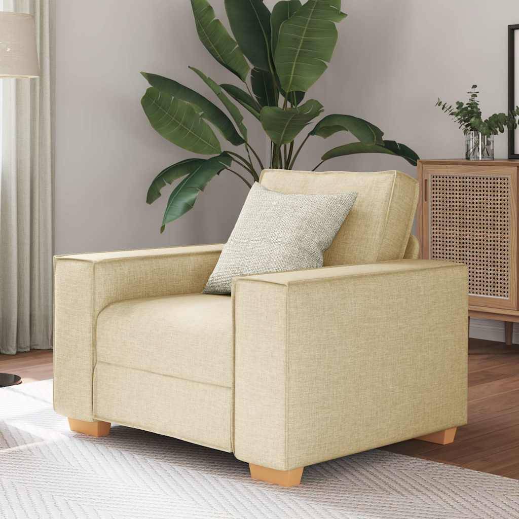 vidaXL Sofa Stuhl Creme 60 cm Stoff