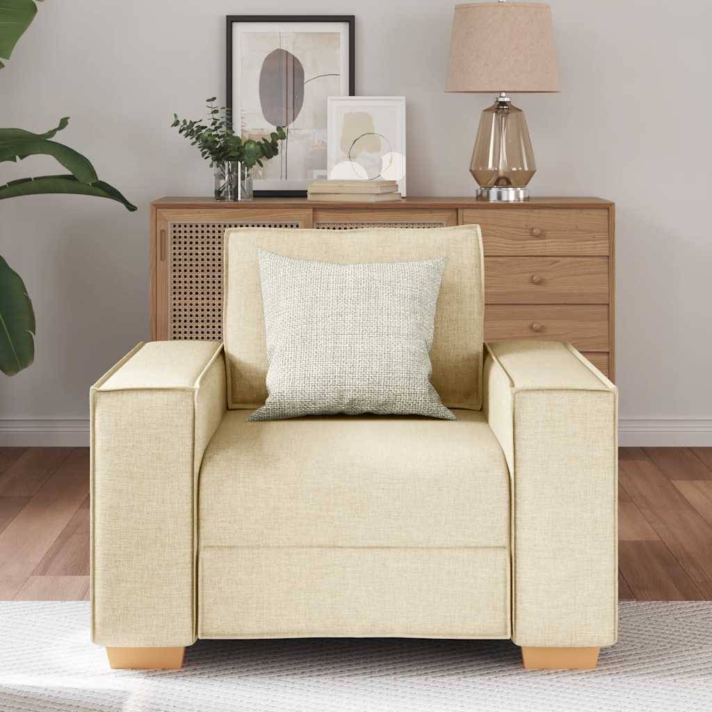 vidaXL Sofa Stuhl Creme 60 cm Stoff