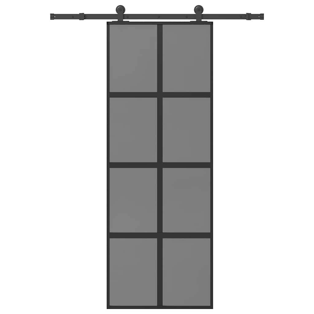 vidaXL Schiebetür mit Beschlag 76x205 cm Hartglas & Aluminium