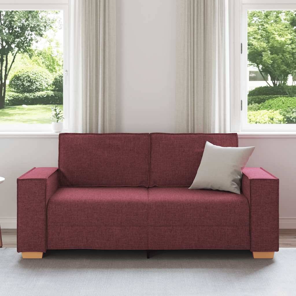 vidaXL 2-Sitzer Sofa Weinrot 140 cm Stoff