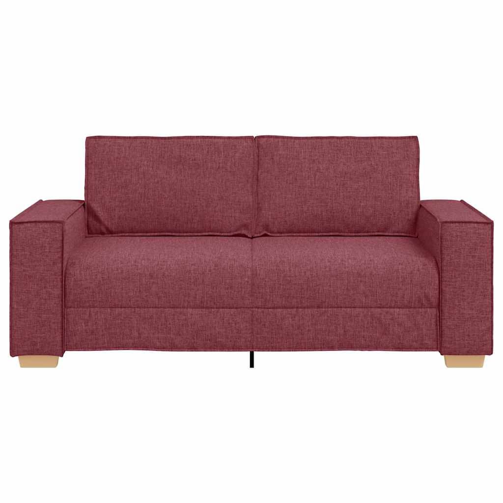 vidaXL 2-Sitzer Sofa Weinrot 140 cm Stoff
