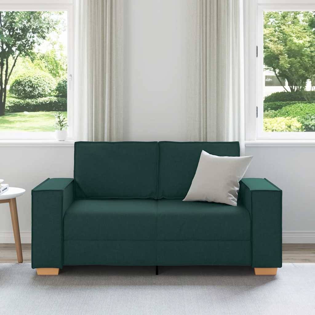 vidaXL 2-Sitzer Sofa Dunkelgrün 120 cm Stoff