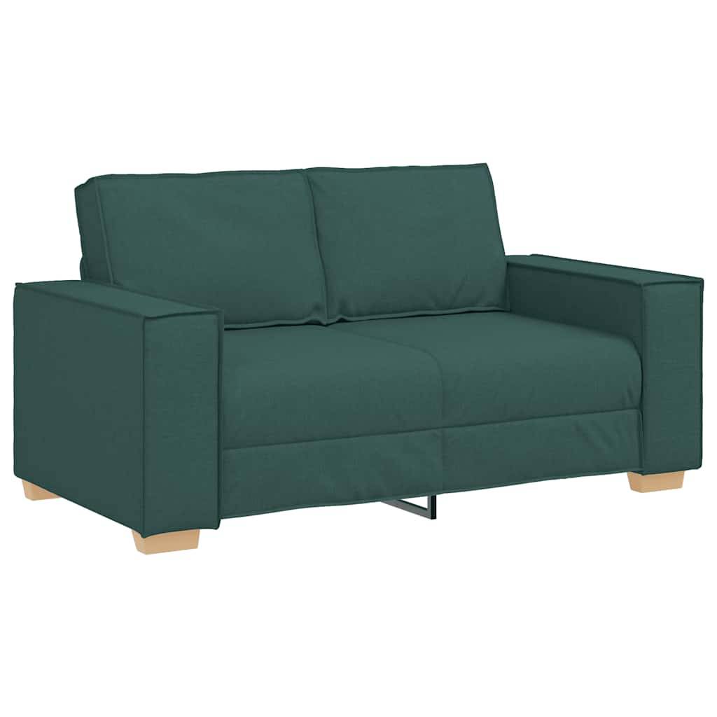 vidaXL 2-Sitzer Sofa Dunkelgrün 120 cm Stoff