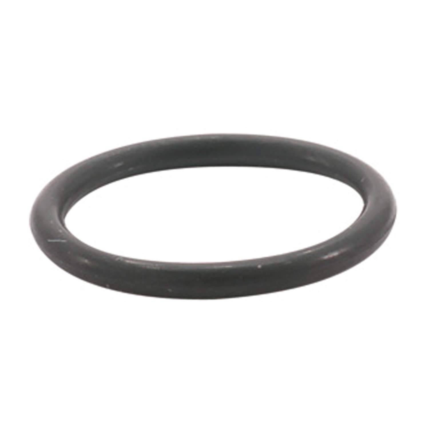 Ein schwarzer Gummi-O-Ring, kreisförmig, wird typischerweise zur Dichtung in mechanischen Anwendungen verwendet.