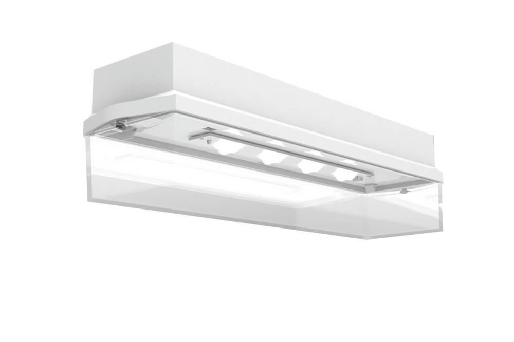 Eine weiße, rechteckige LED-Deckenleuchte mit elegantem, modernem Design, geeignet für minimalistische Innenräume.