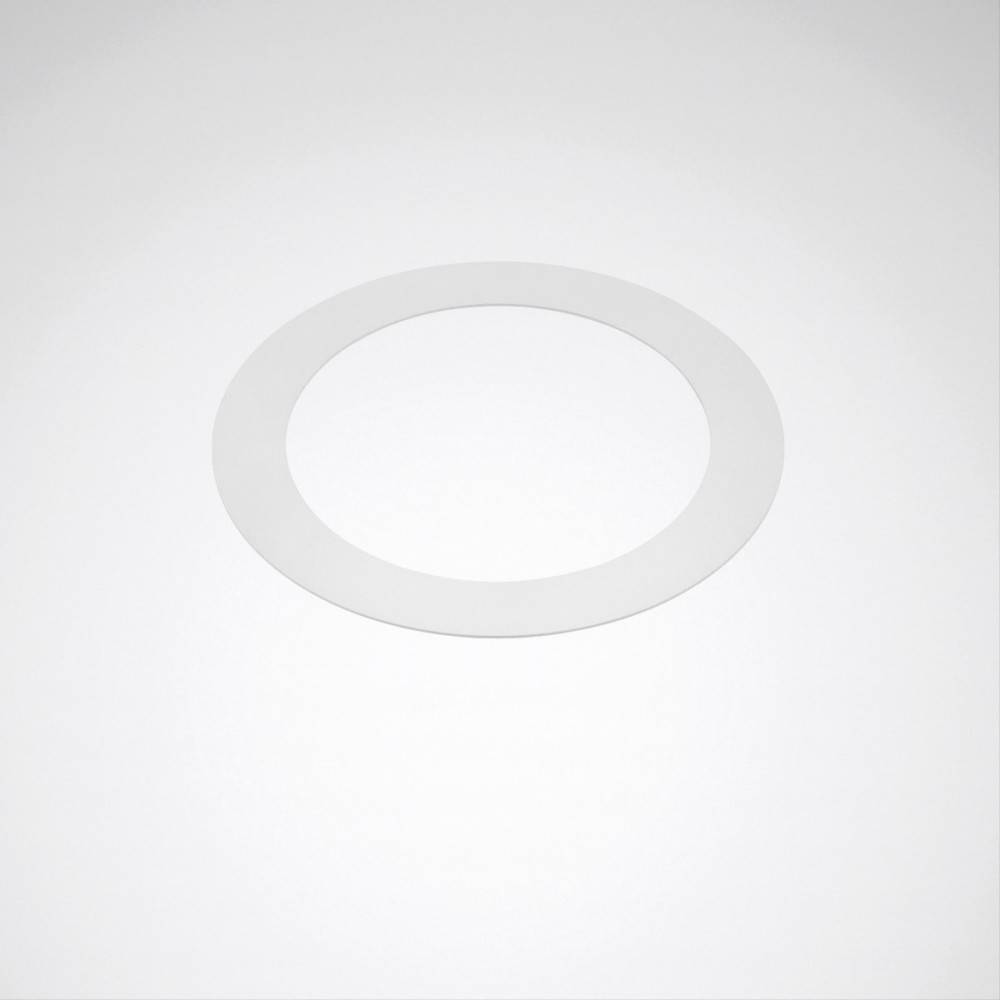 Ein einfacher weißer Kreisring auf einem hellgrauen Hintergrund, ohne weitere Details oder Kontext.