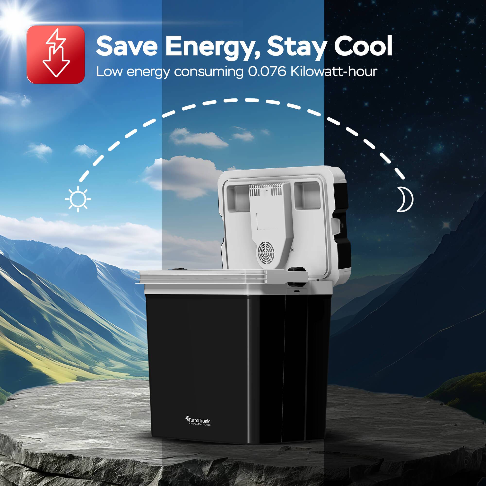 TurboTronic 2in1 Kühlbox 30 L Kühl & Heizfunktion tragbarer AC DC 220-240V/12V Steckdose und Zigarettenanzünder Warmhaltebox Thermobox Kühlschrank