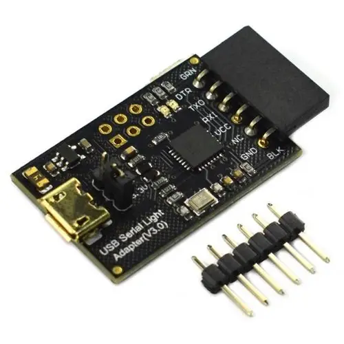 DFRobot USB Serial Light Adapter, ATmega8U2, USB zu Seriell, Mini-USB, RX/TX-Status-LED, 3,3V-5V DFRobot USB Serial Light Adapter, ATmega8U2, USB zu Seriell, Mini-USB, RX/TX-Status-LED, 3,3V-5V