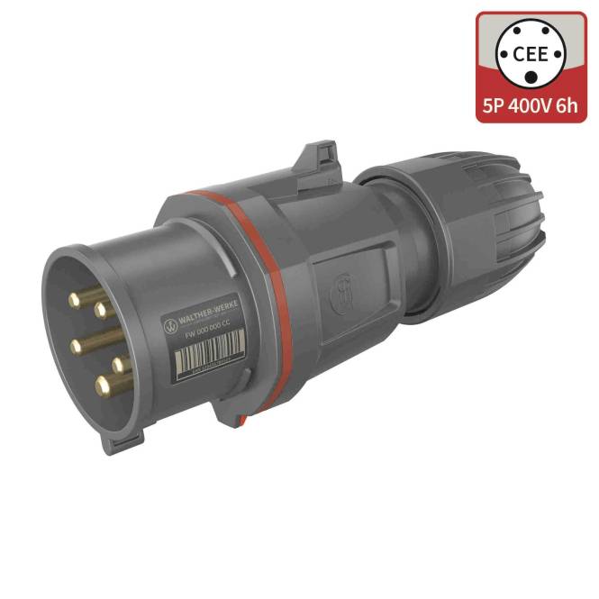 Walther CEE NEO Stecker FW231506CC Classic 32A 5P 6h IP54 m.Käfigzugfeder Industriematerial