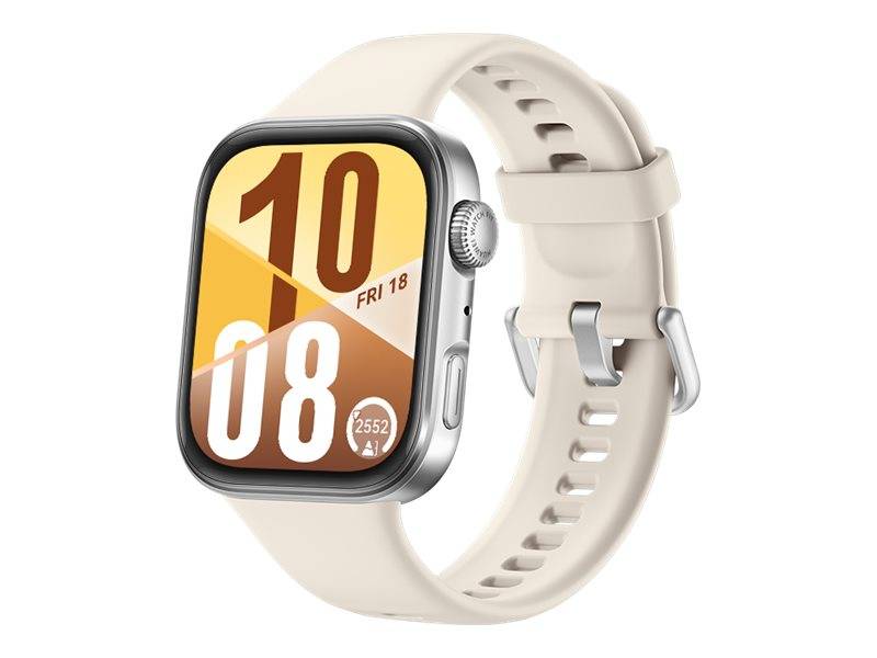 Huawei Watch Fit 4 - Aluminiumlegierung - intelligente Uhr mit Riemen - Flouroelastomer - weiß - Handgelenkgröße: 130-21