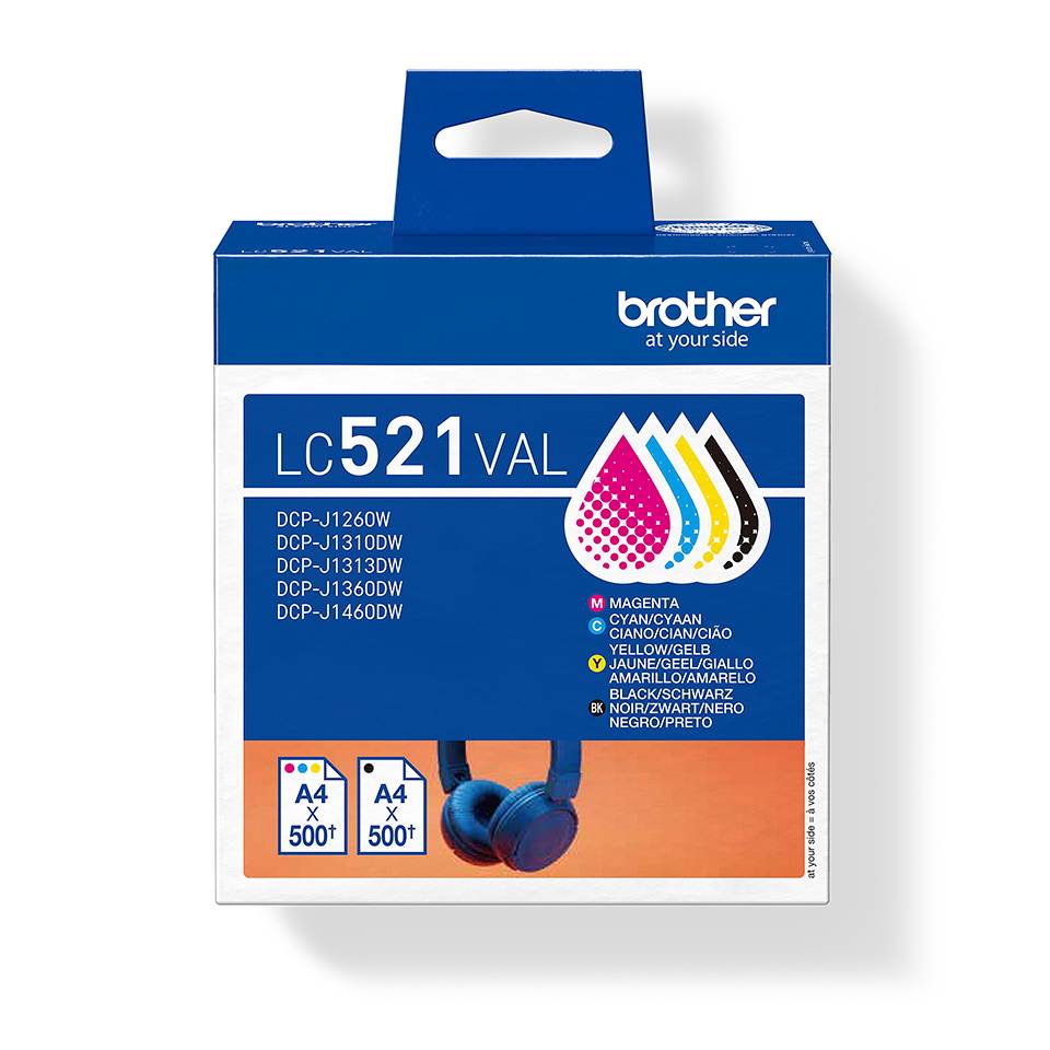 Brother LC521 Value Pack - 4er-Pack - Schwarz, Gelb, Cyan, Magenta