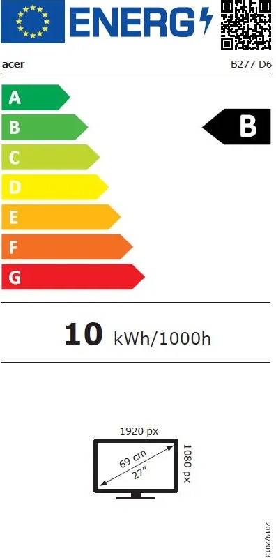 Acer Vero B277 D6bmiprczx B7 Series LED-Monitor 68,6 cm 27 Zoll 1920 x 1080 Full HD 1080p @ 120 Hz IPS 250 cd/m² 1000:1 4 ms HDMI VGA DisplayPort