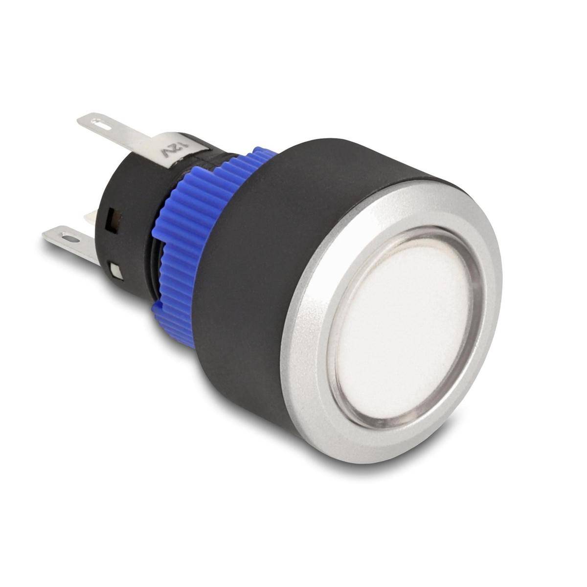 Delock Drucktaster vorstehend zum Einbau 22 mm 5 x Lötanschluss Taster flach Pla